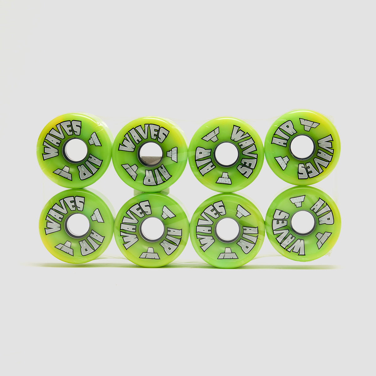 Air Waves USA 78a Quad Wheels x8 Green/Yellow Swirl