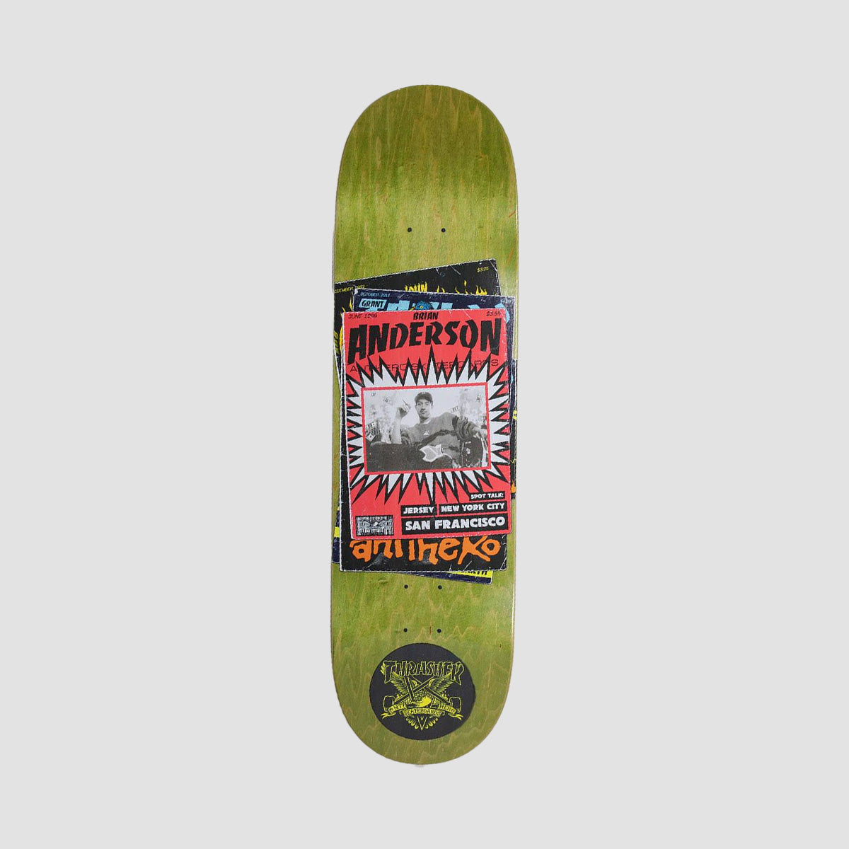 Antihero X Thrasher Collab Brian Anderson Skateboard Deck Various Stains - 9"