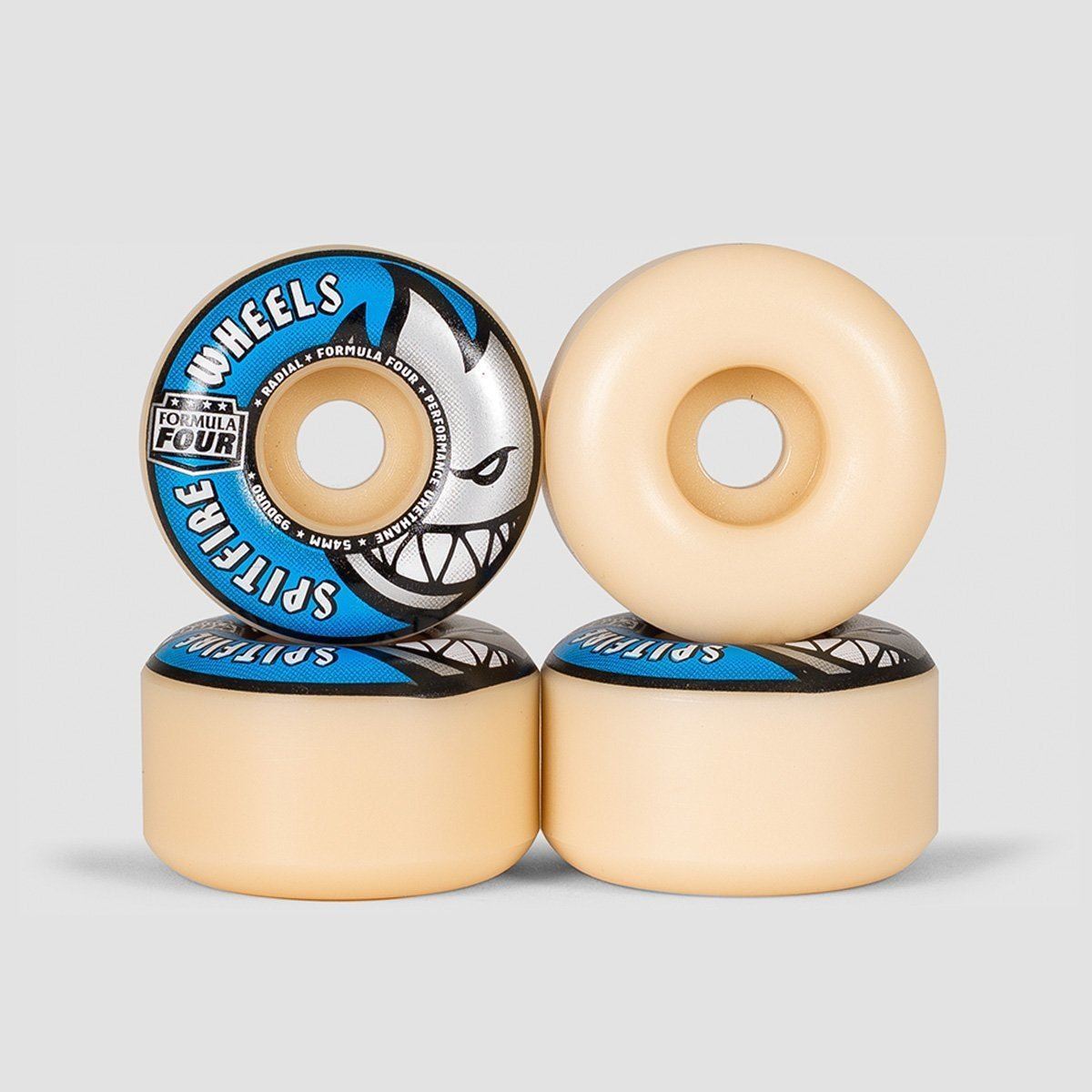 Spitfire Formula Four Radial 99DU Skateboard Wheels Natural/Blue 54mm