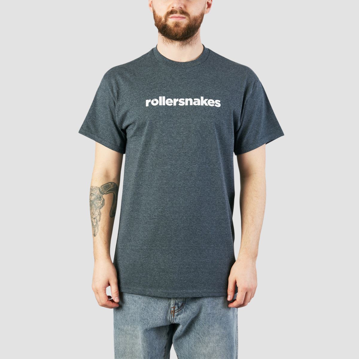 Rollersnakes WordMark T-Shirt Dark Heather Grey