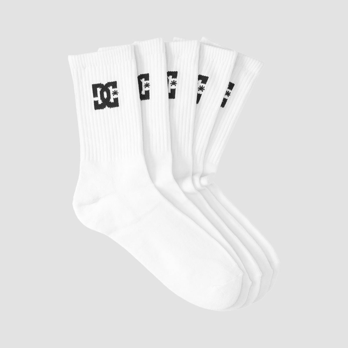 DC Crew Socks 5 Pack Snow White