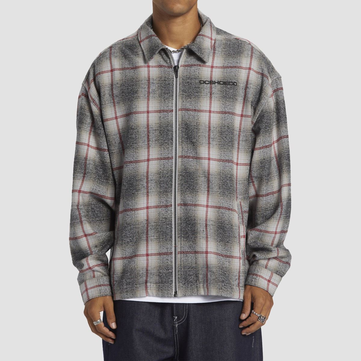 DC Mineral longsleeve Shirt Lily White Plaid