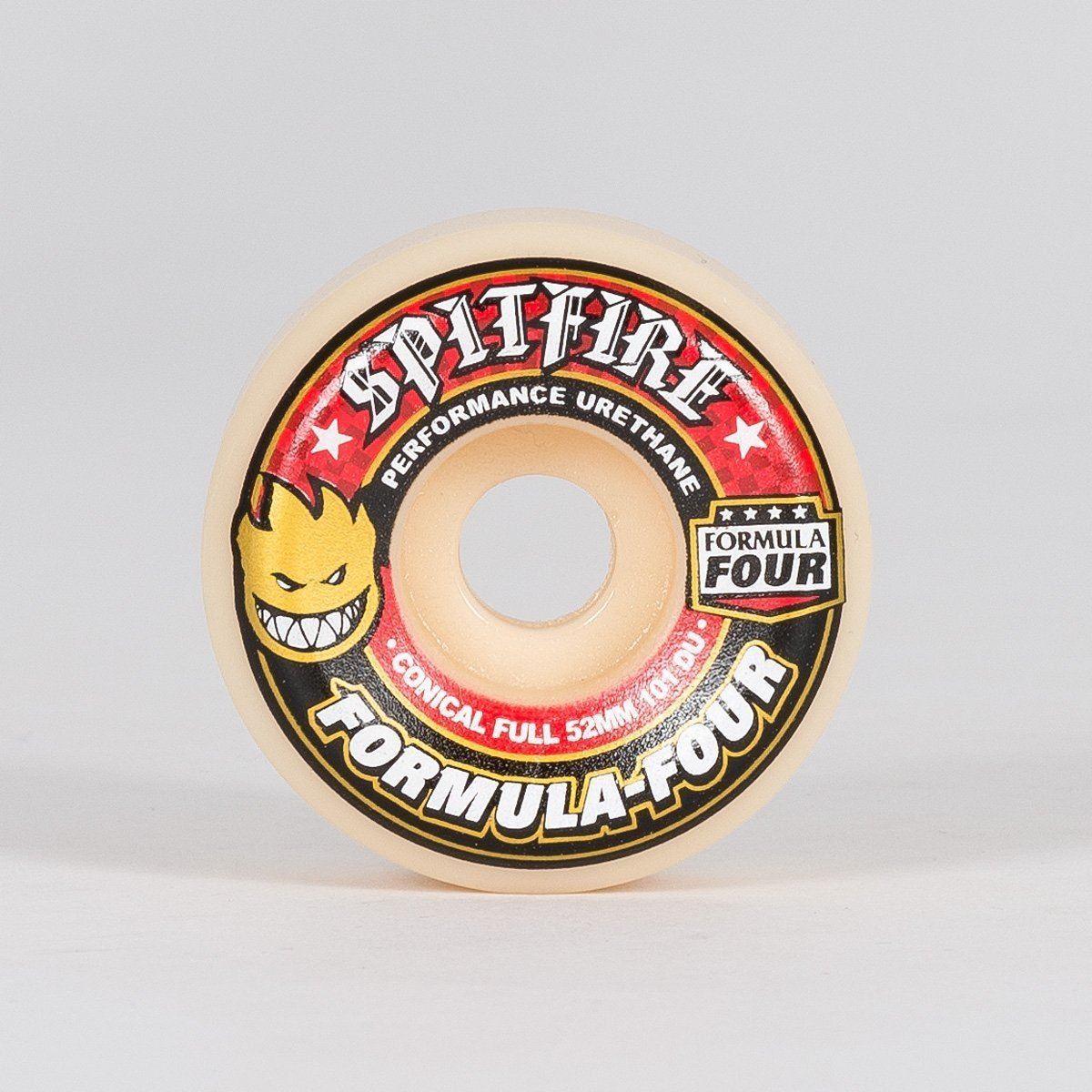 Spitfire Formula Four Conical 101a Skateboard Wheels White/Red 52mm