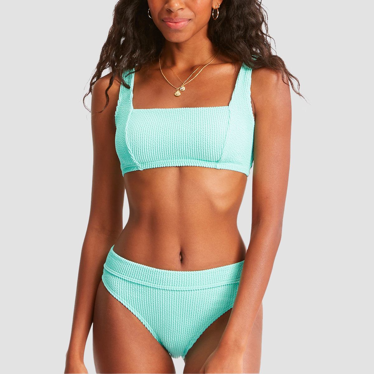 Billabong Summer High Square D/DD Bralette Bikini Top Mint Kiss - Womens