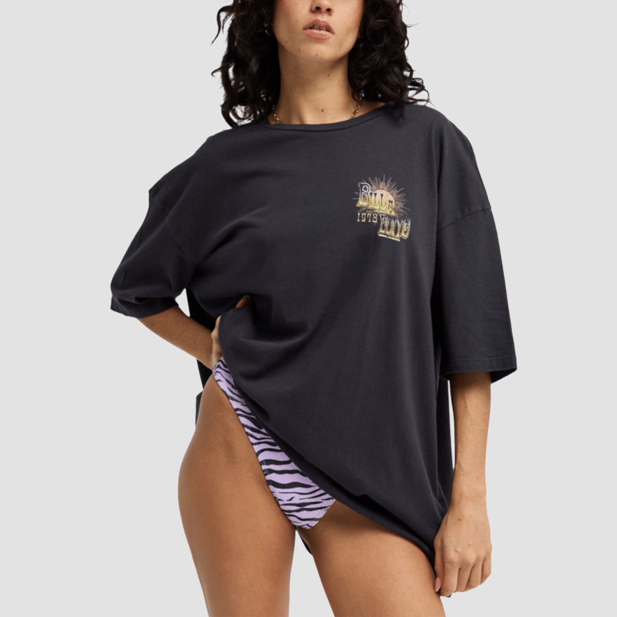 Billabong Sun Chasing Loose Fit T-Shirt Off Black - Womens