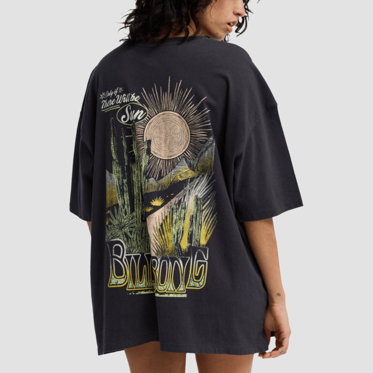 Billabong Sun Chasing Loose Fit T-Shirt Off Black - Womens