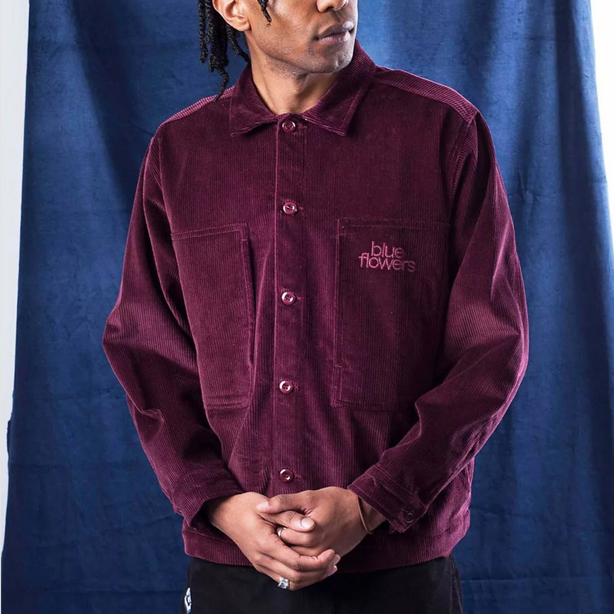 Blue Flowers Guernica Longsleeve Shirt Burgundy