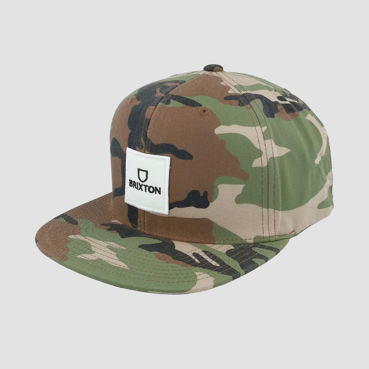 Brixton Alpha Square MP Snapback Cap Camo Surplus