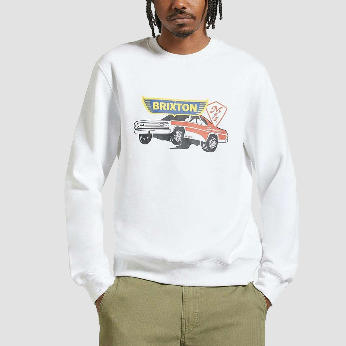 Brixton Barona Crew Sweatshirt White