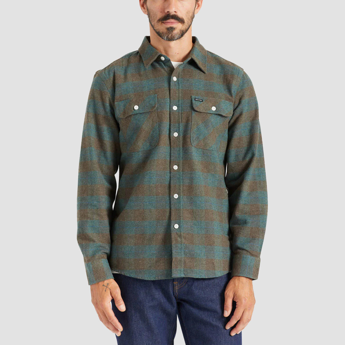 Brixton Bowery Flannel Longsleeve Shirt Ocean