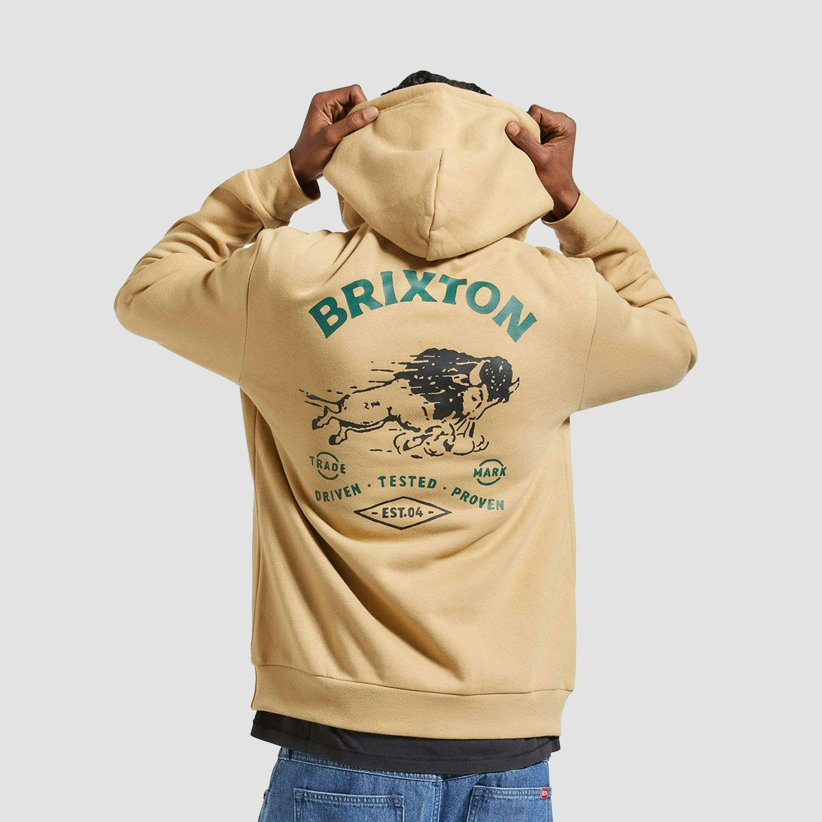 Brixton Charging Buffalo Pullover Hoodie Sand