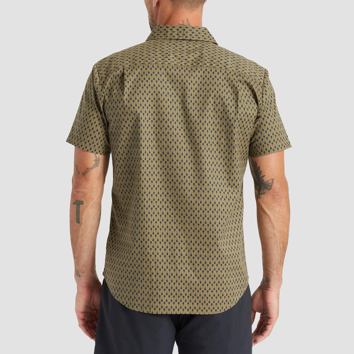 Brixton Charter Print Short Sleeve Woven Shirt Military Olive/Navy