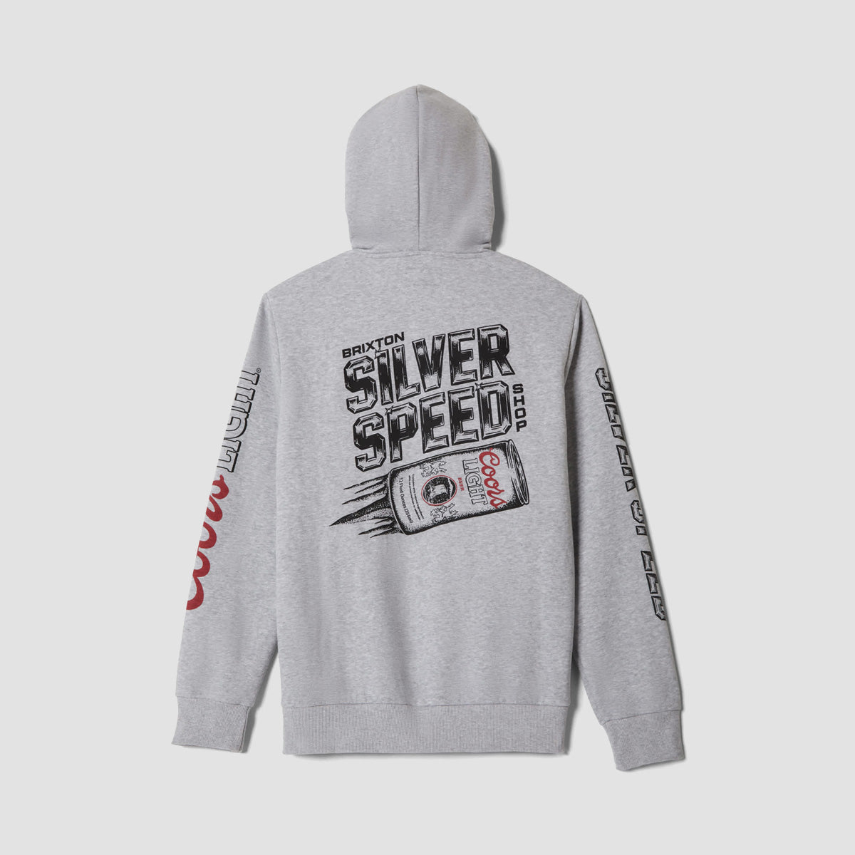 Brixton Coors Light Silver Speed Pullover Hoodie Heather Grey