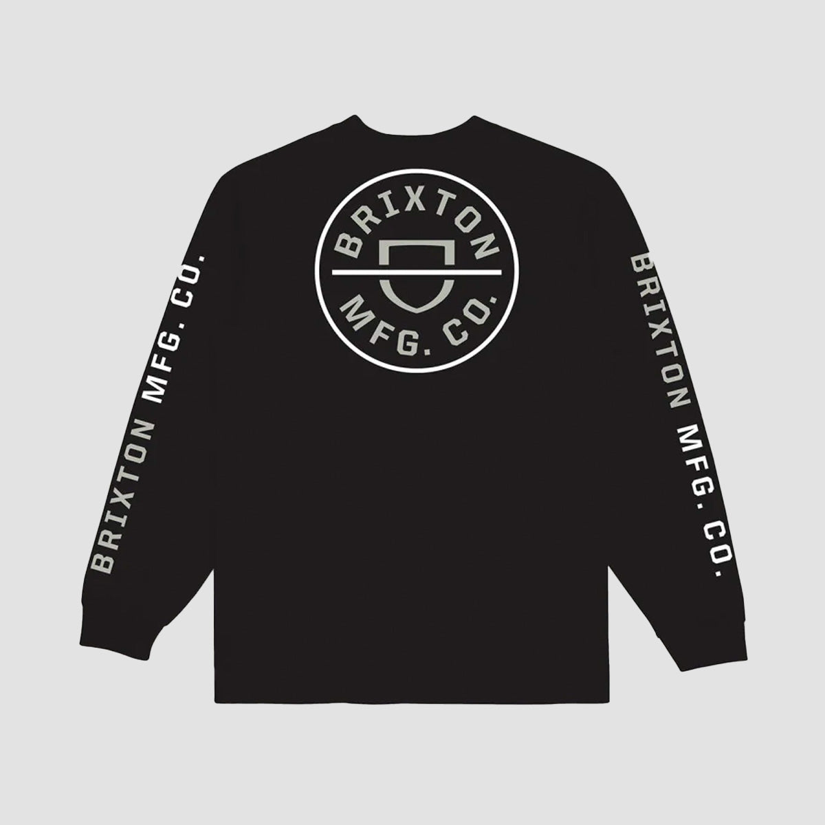 Brixton Crest Longsleeve T-Shirt Black/Mineral Grey/White