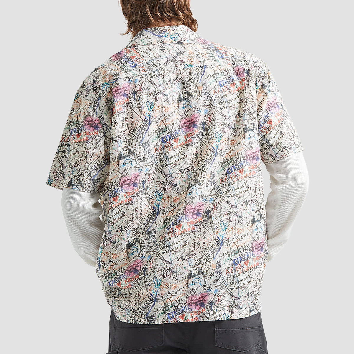Brixton Cru Print Short Sleeve Shirt Graffiti