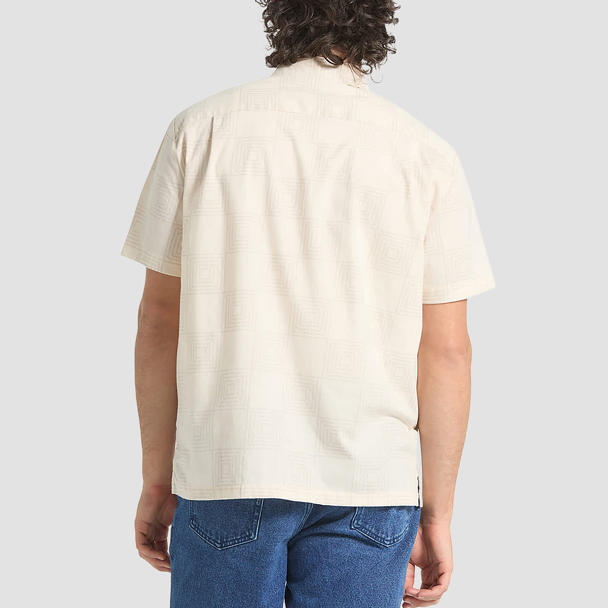Brixton Cru Print Short Sleeve Shirt Whitecap/Geo Checker