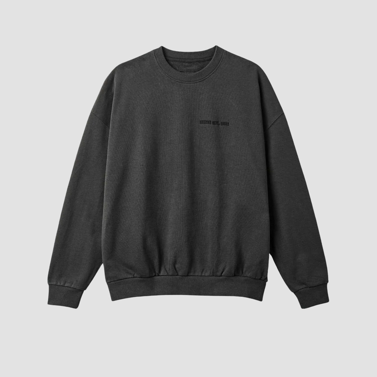 Brixton Embroidered Heavy Weight Crew Sweatshirt Washed Black