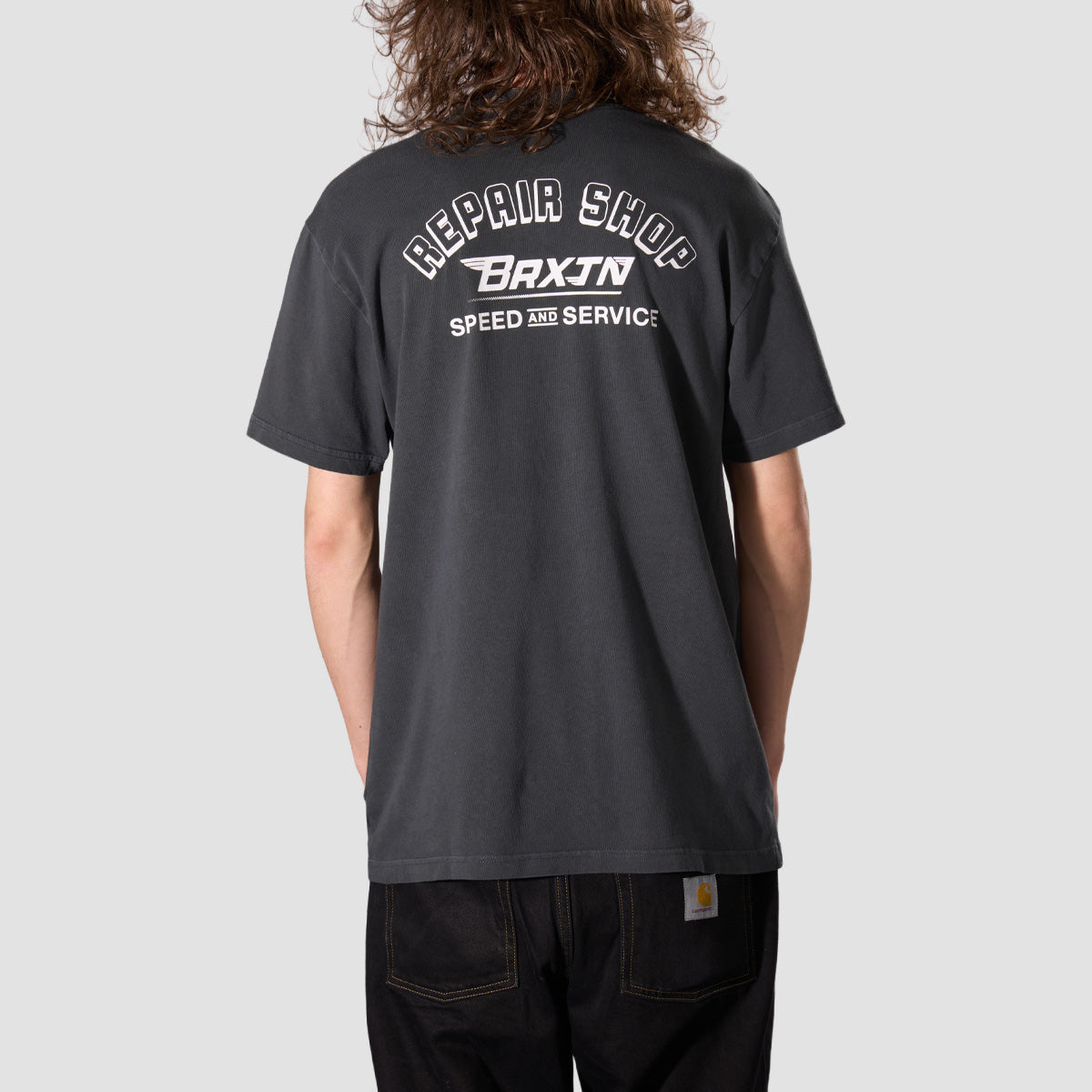 Brixton Free T-Shirt Black Worn Wash