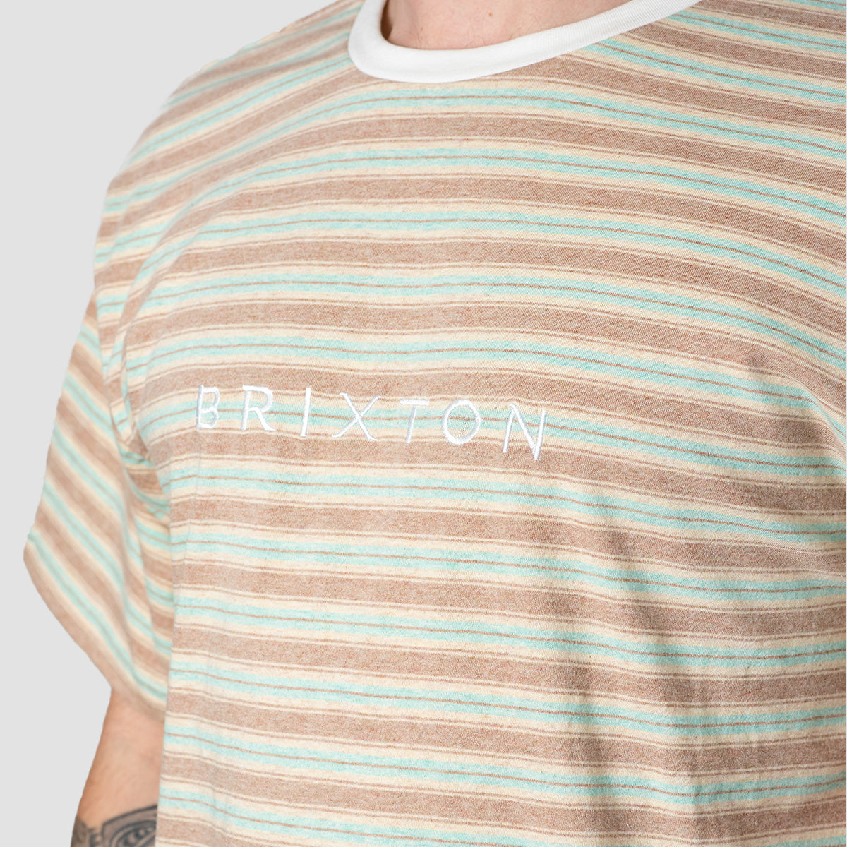 Brixton Hilt Alpha Line Knit T-Shirt Twig/Whitecap/Seafoam