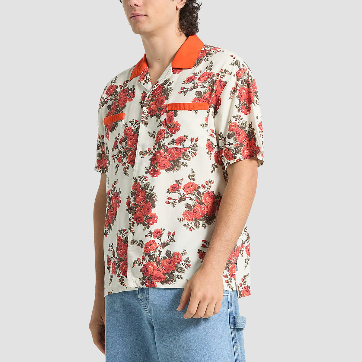 Brixton Lafayette Short Sleeve Shirt Rose Bud