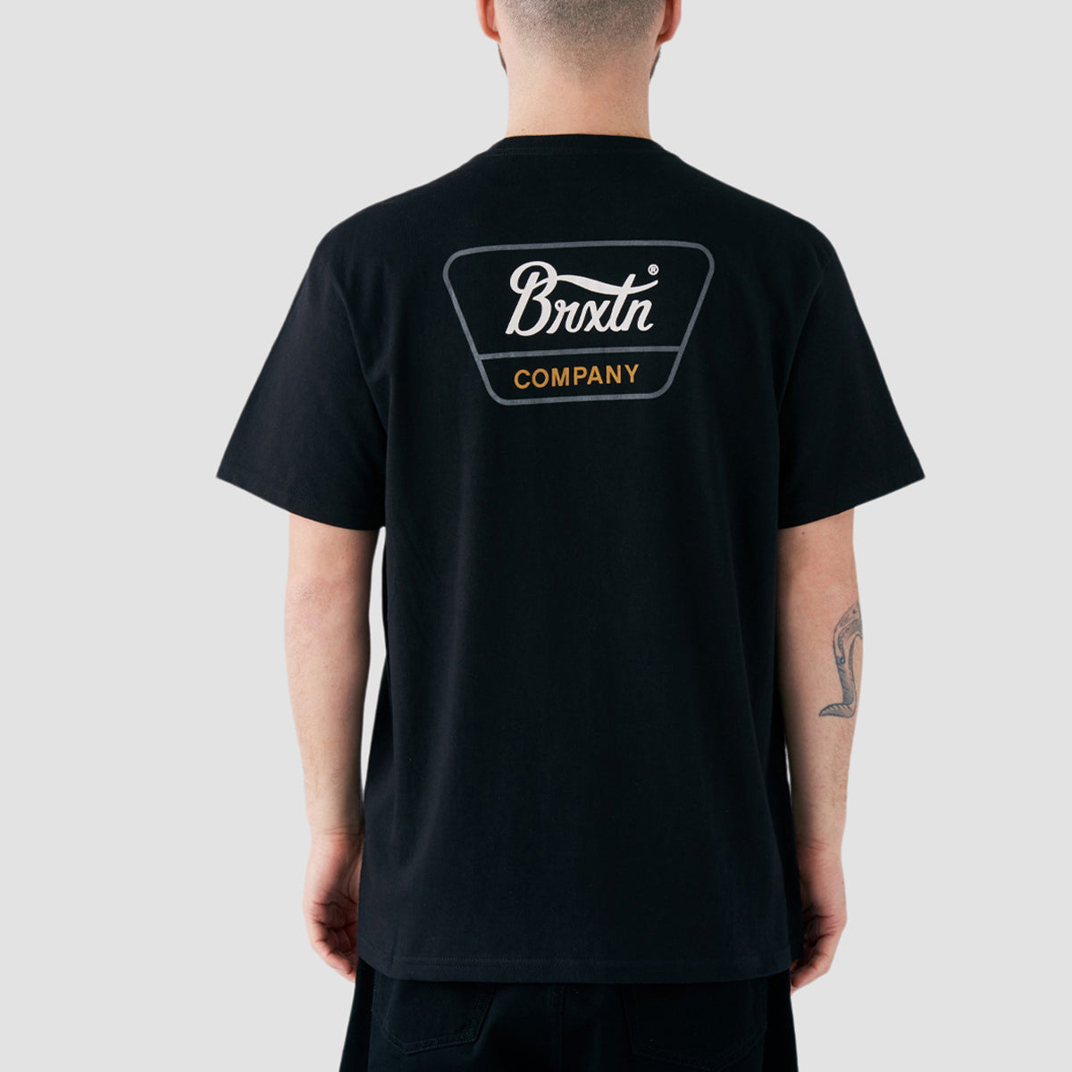 Brixton Linwood T-Shirt Black/Gold/White