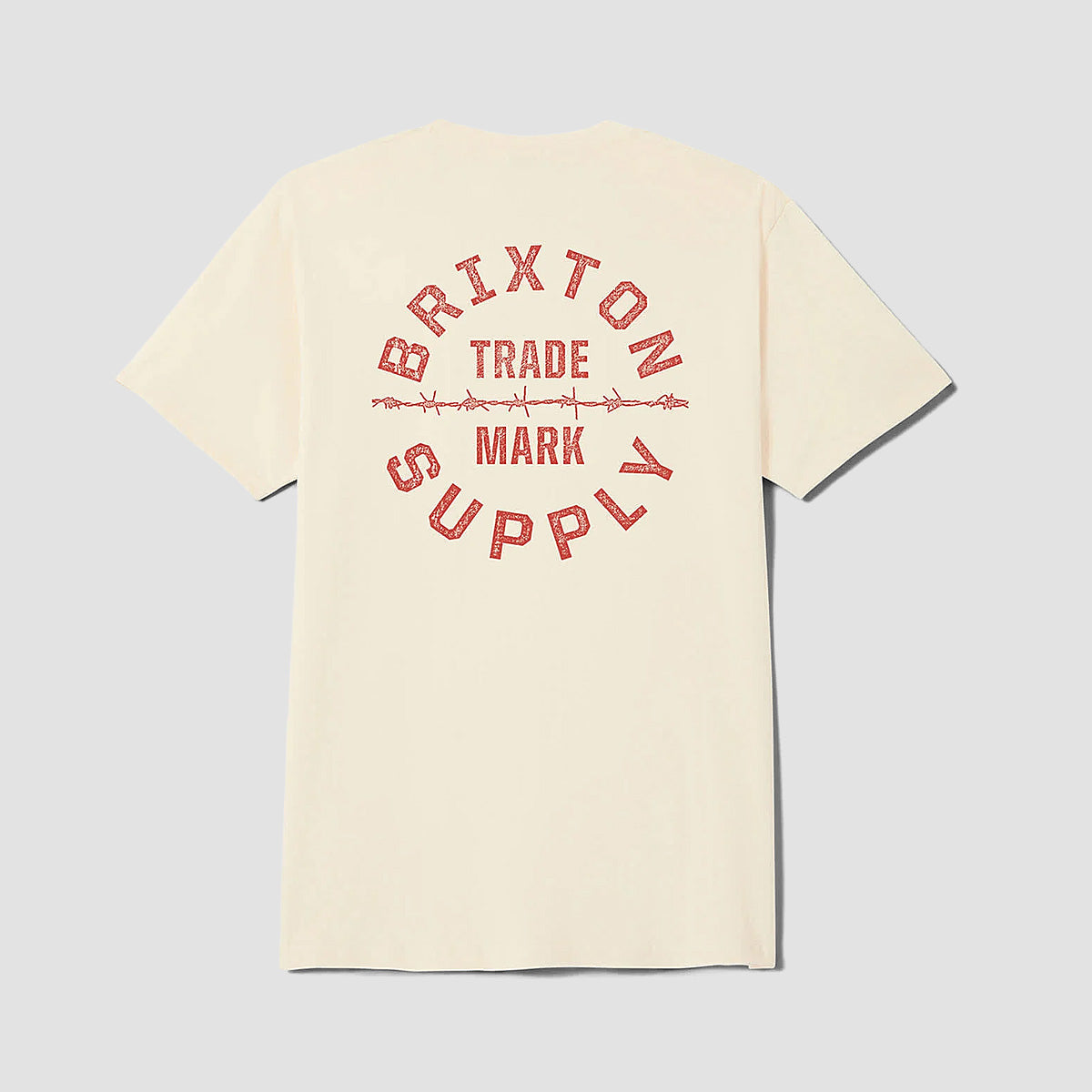 Brixton Oath V T-Shirt Cream/Brick Red