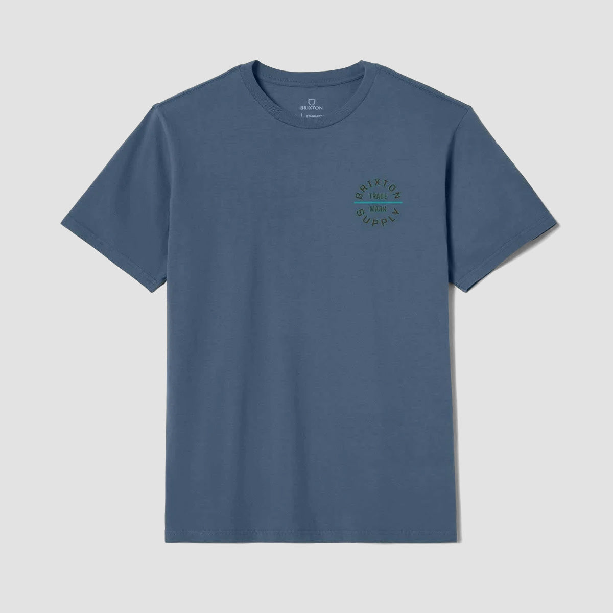 Brixton Oath V T-Shirt Harbor Blue/Dk Brown/Teal