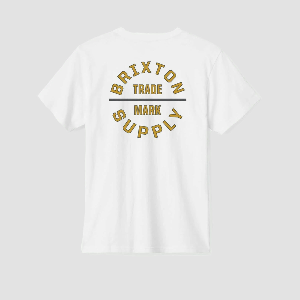 Brixton Oath V T-Shirt White/Mustard/Charcoal