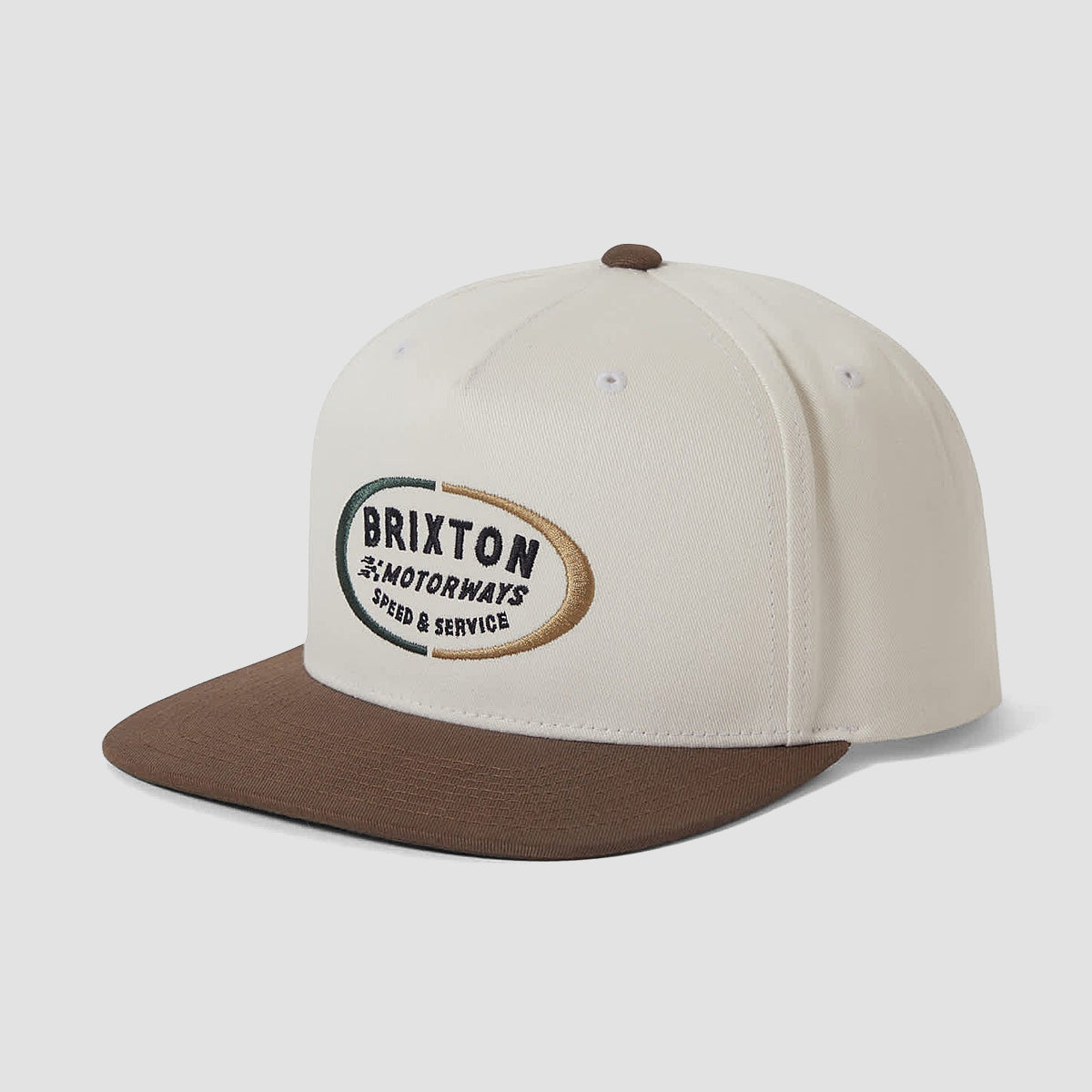 Brixton Rhett MP Snapback Cap Off White/Pinecone Brown
