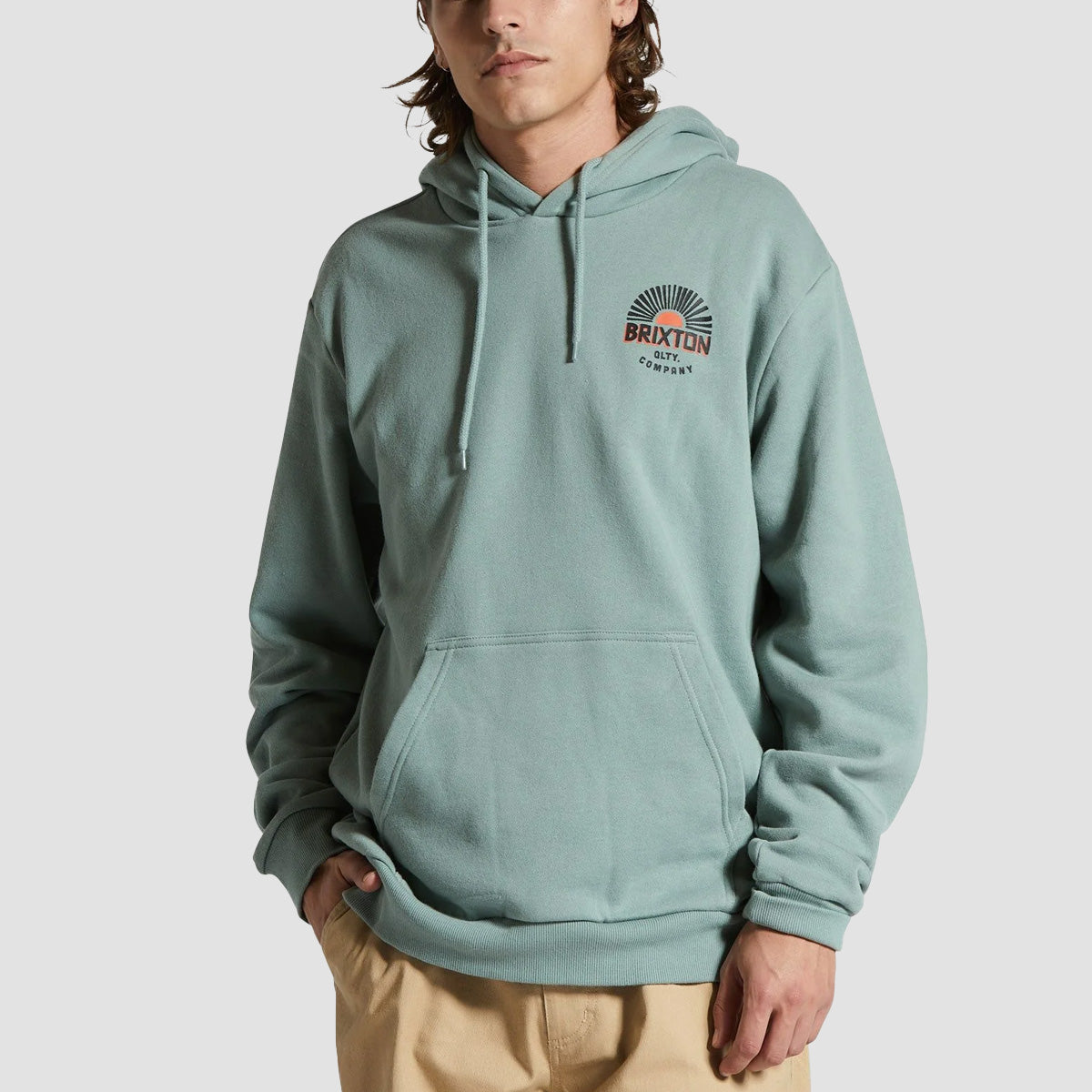 Brixton Rising Sun Pullover Hoodie Chinois Green