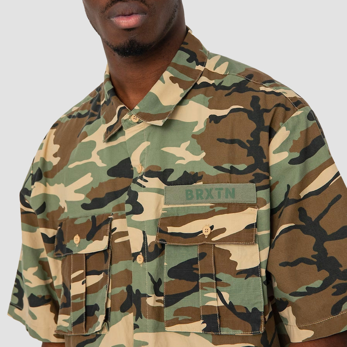 Brixton Surplus Short Sleeve Shirt Camo Surplus