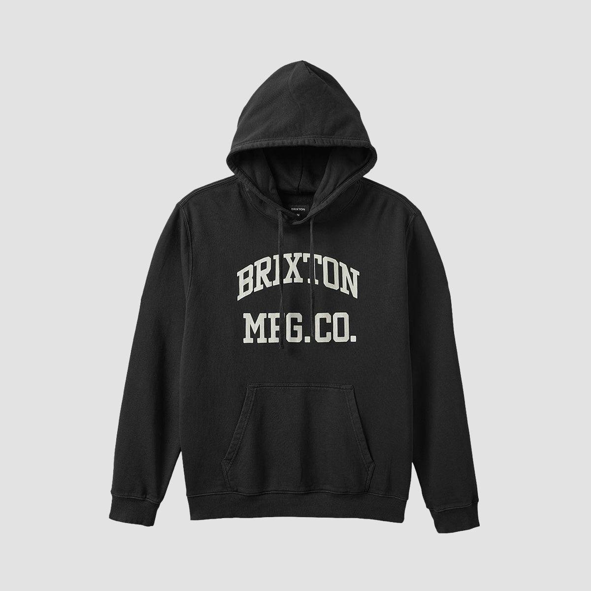 Brixton Varsity Broken In Pullover Hood Black Worn Wash