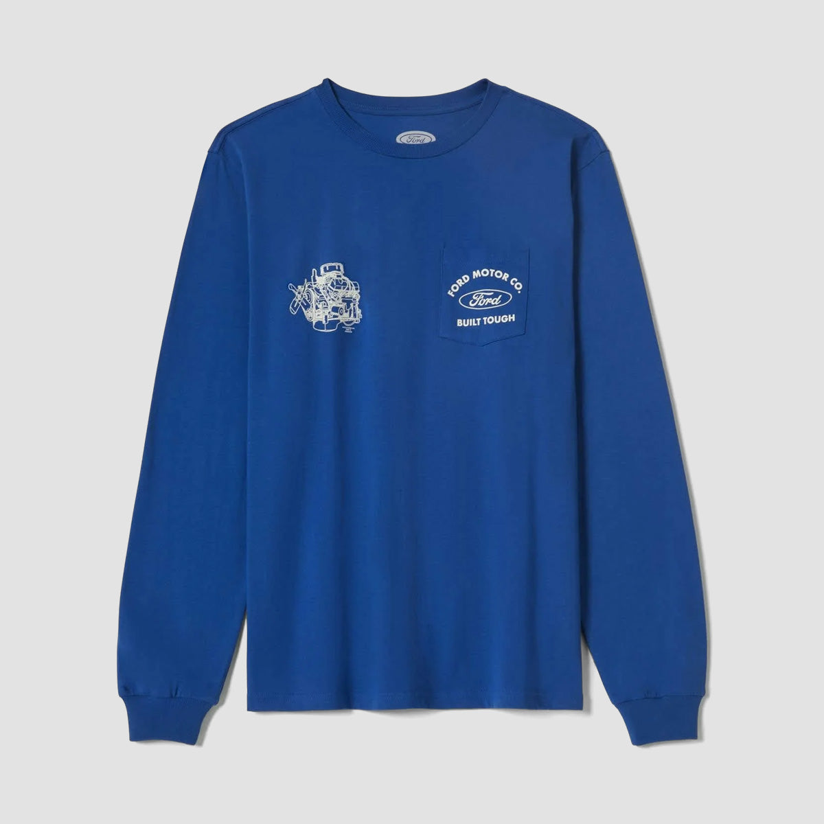 Brixton X Ford Built Tough Longsleeve T-Shirt Ford Blue