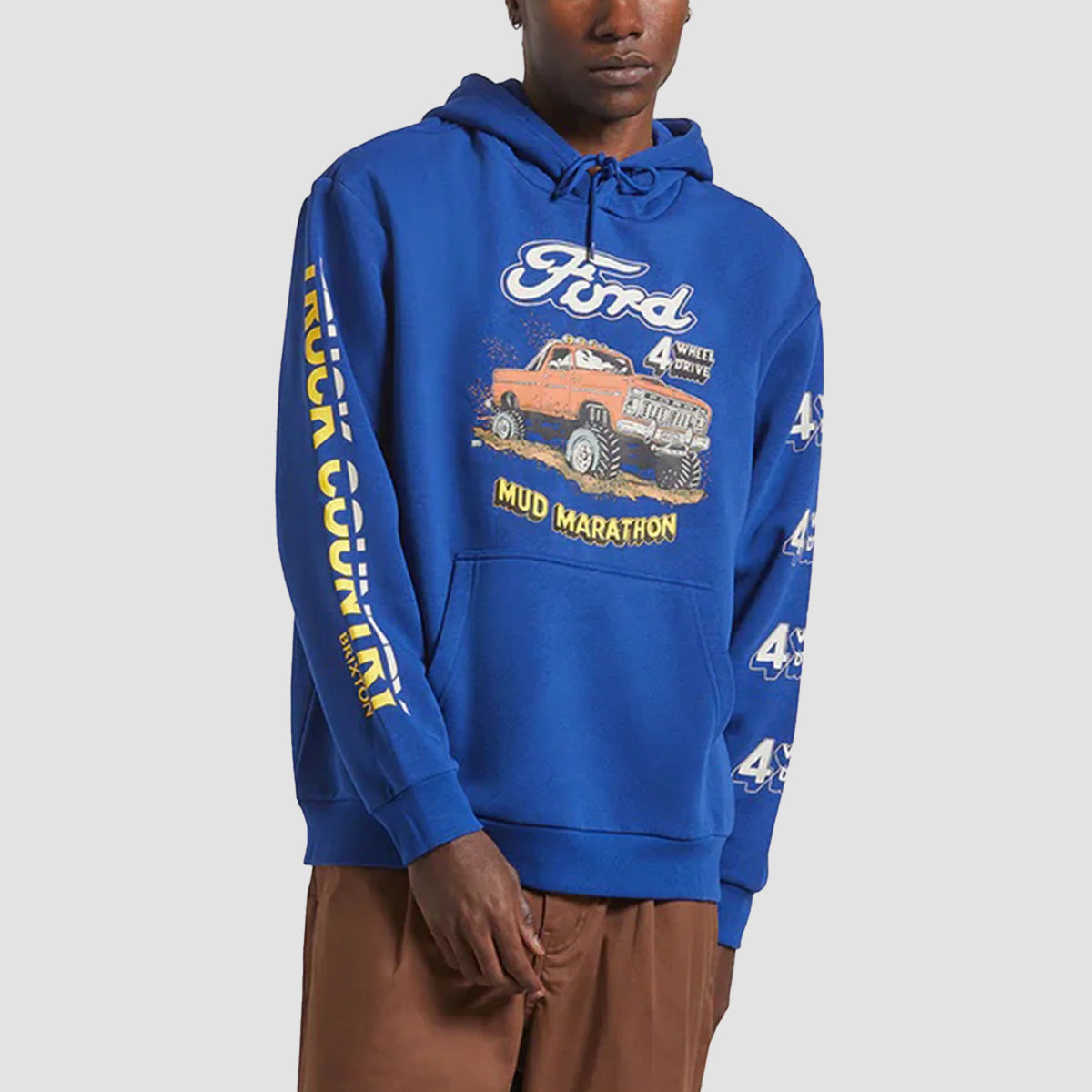 Brixton X Ford Mud Marathon Pullover Hoodie Ford Blue