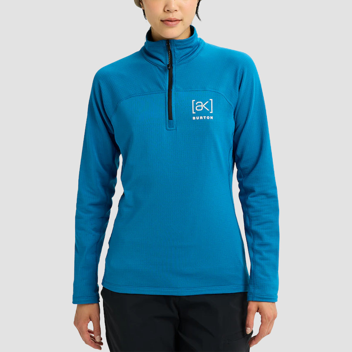 Burton [ak] Helium Grid Fleece Quater-Zip Sweatshirt Blue Teal - Womens
