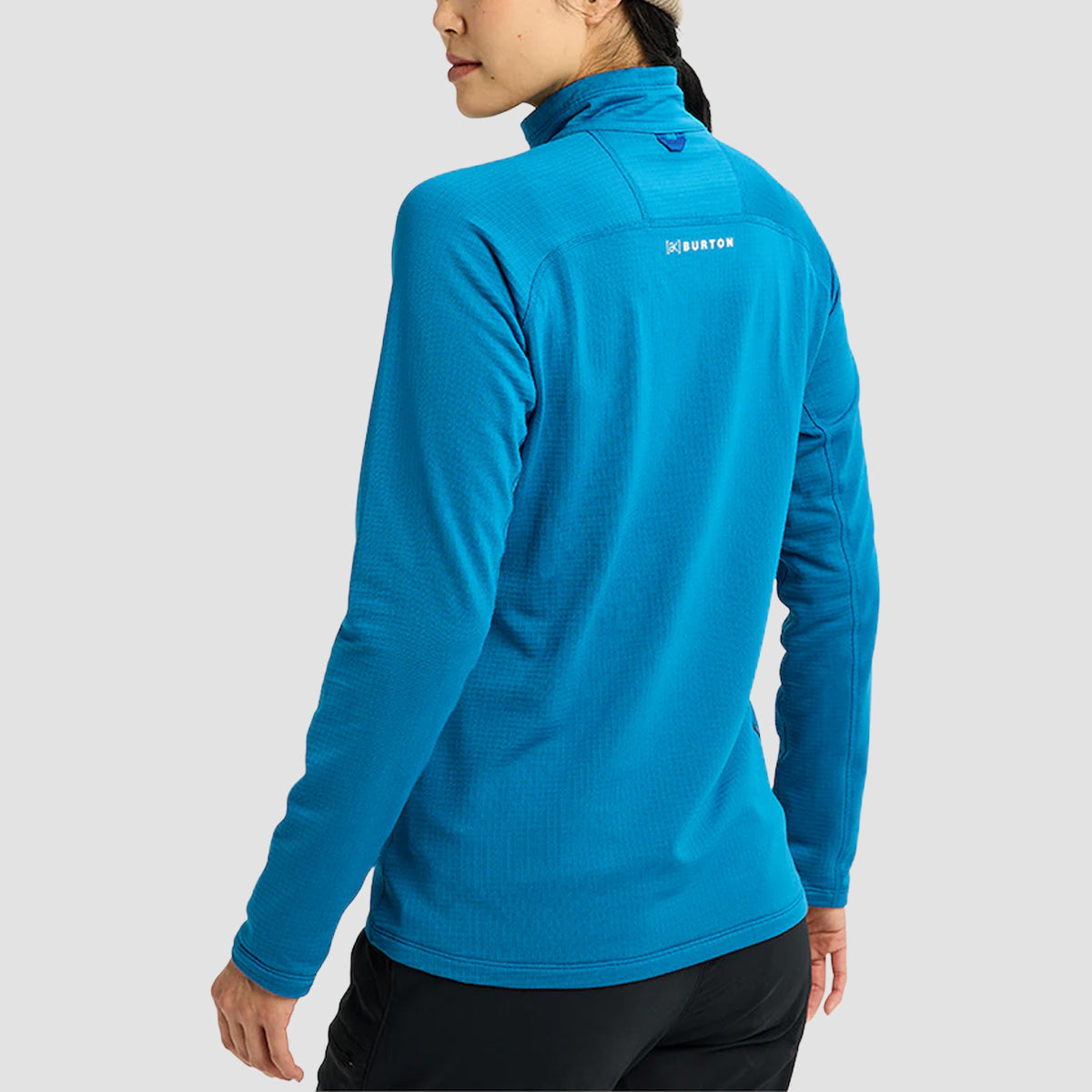 Burton [ak] Helium Grid Fleece Quater-Zip Sweatshirt Blue Teal - Womens