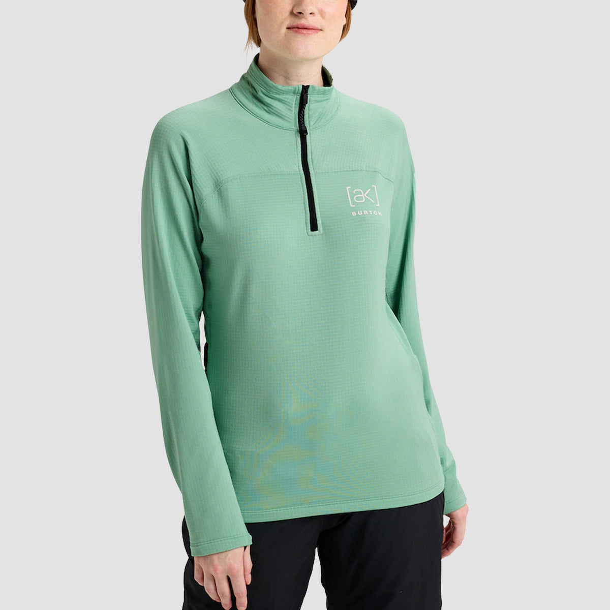 Burton [ak] Helium Grid Fleece Quater-Zip Sweatshirt Soft Sage - Womens