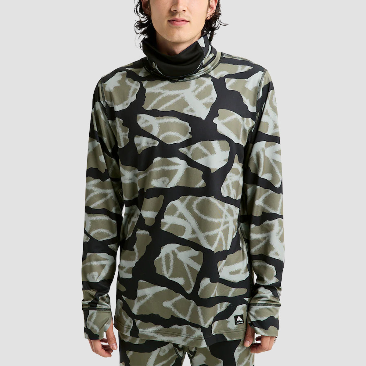 Burton Midweight Base Layer Long Neck Longsleeve T-Shirt Graffiti Camo