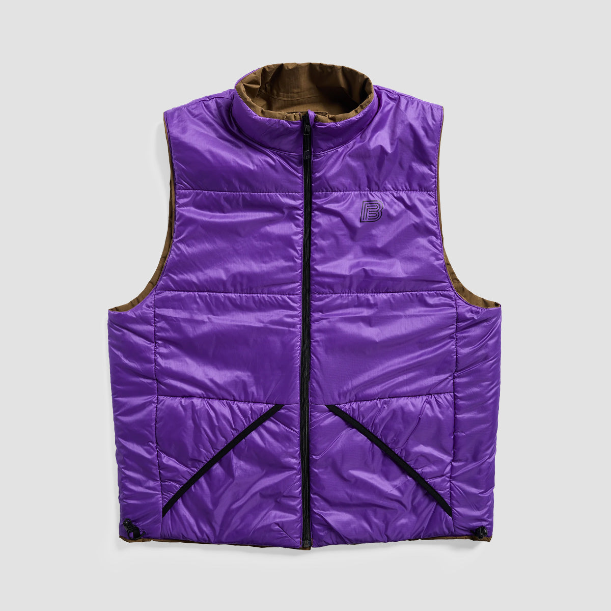 Burton X Zeb Powell Reversible Ins Vest Jacket Earth Ship Brown