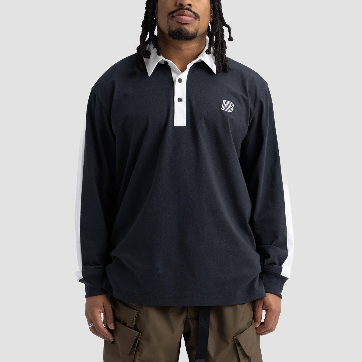 Burton X Zeb Powell Rugby longsleeve Polo Shirt True Black/Stout White
