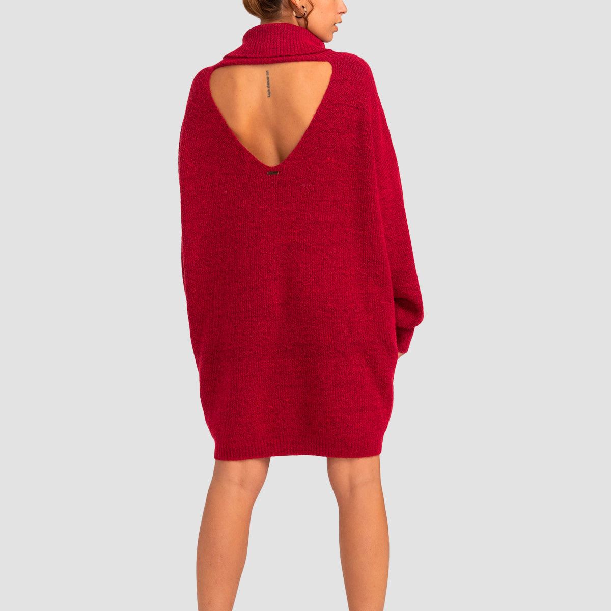 Billabong Love Dancing Knitted Jumper Dress Deep Red - Womens