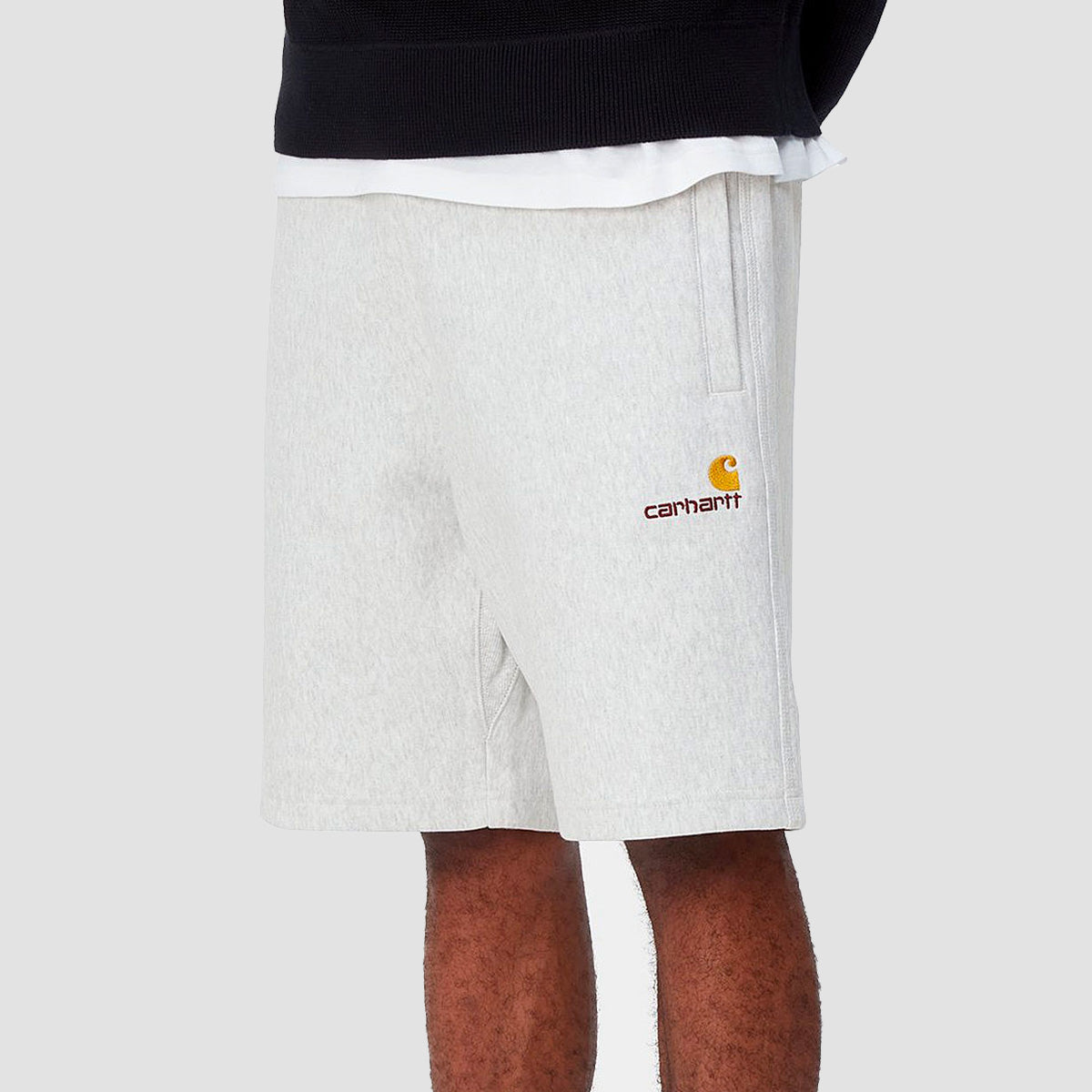 Carhartt WIP American Script Sweat Shorts Ash Heather