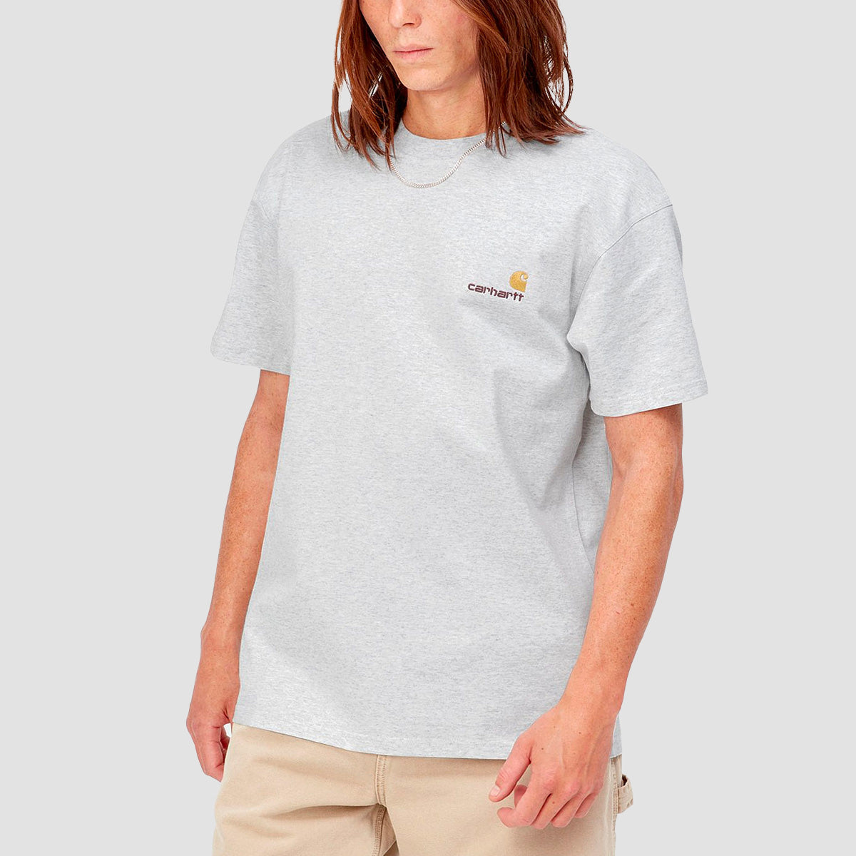 Carhartt WIP American Script T-Shirt Ash Heather