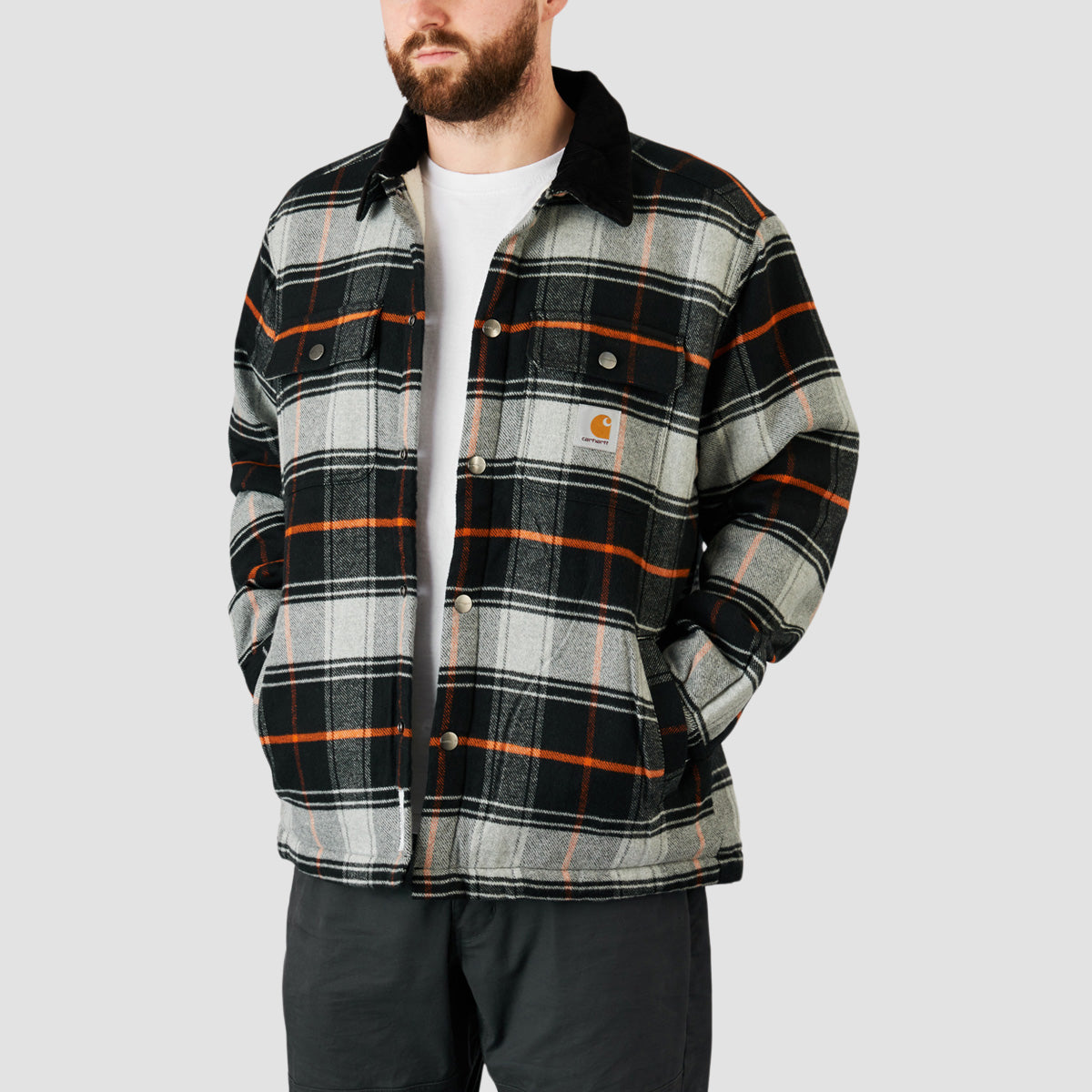 Carhartt WIP Baris Check Shirt Jacket Grey Heather/Black