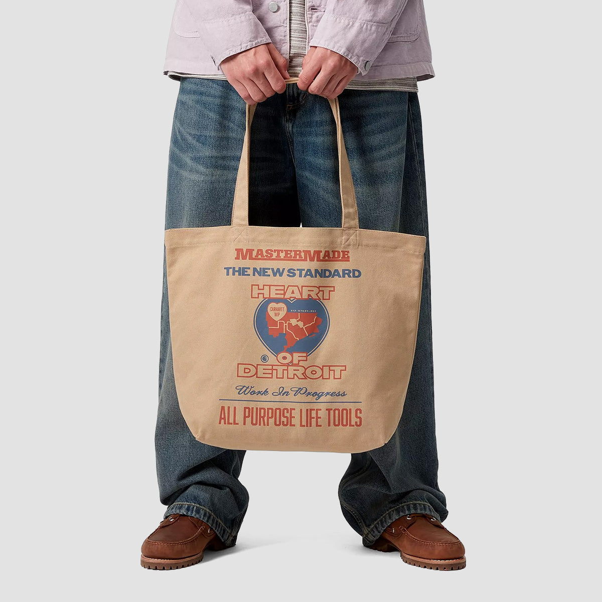 Carhartt WIP Canvas Graphic Tote Bag Dusty H Brown/Arcan Print