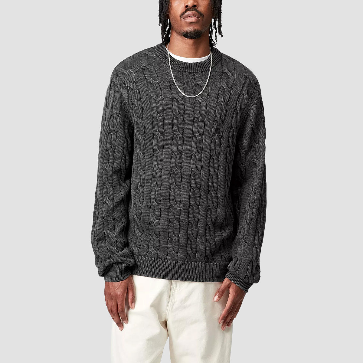 Carhartt WIP Carter Knit Sweater Black Garment Dyed