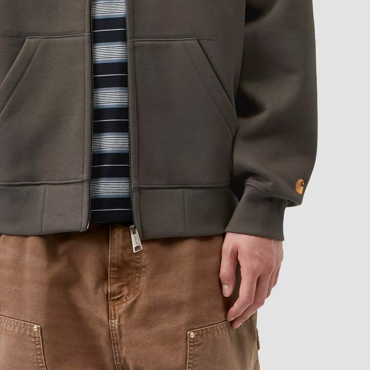 Carhartt WIP Chase Zip Hoodie Shungite/Gold