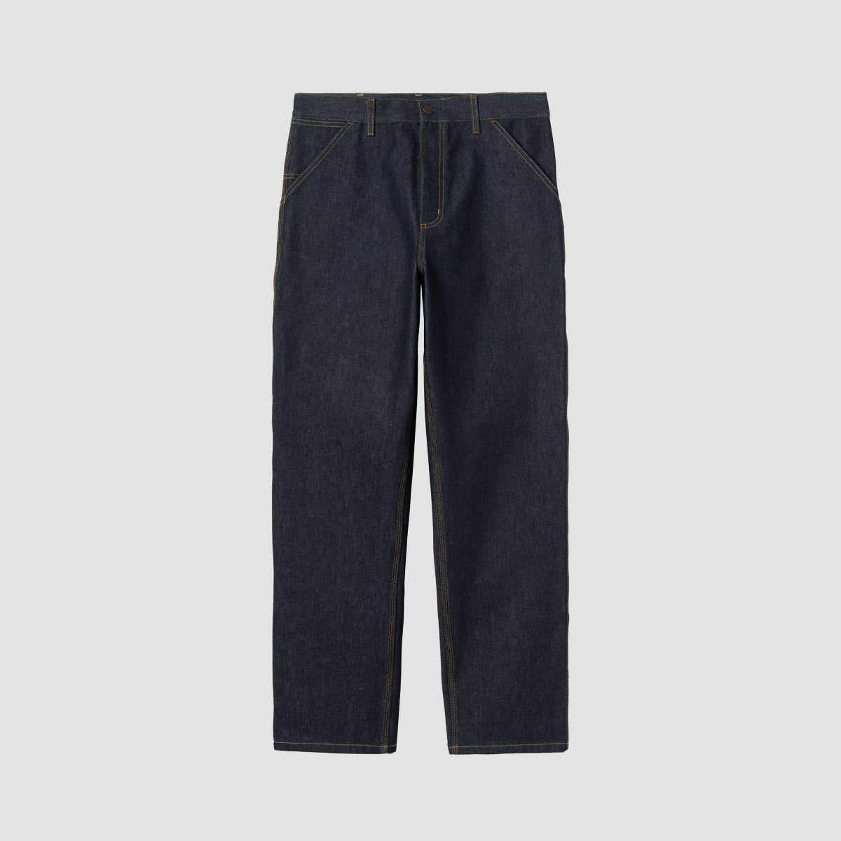 Carhartt WIP Single Knee Relaxed Straight Fit Jeans Blue Rigid