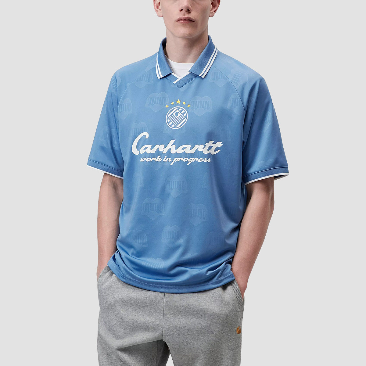Carhartt WIP Terrace Football T-Shirt Heart Train Jacquard Curacao