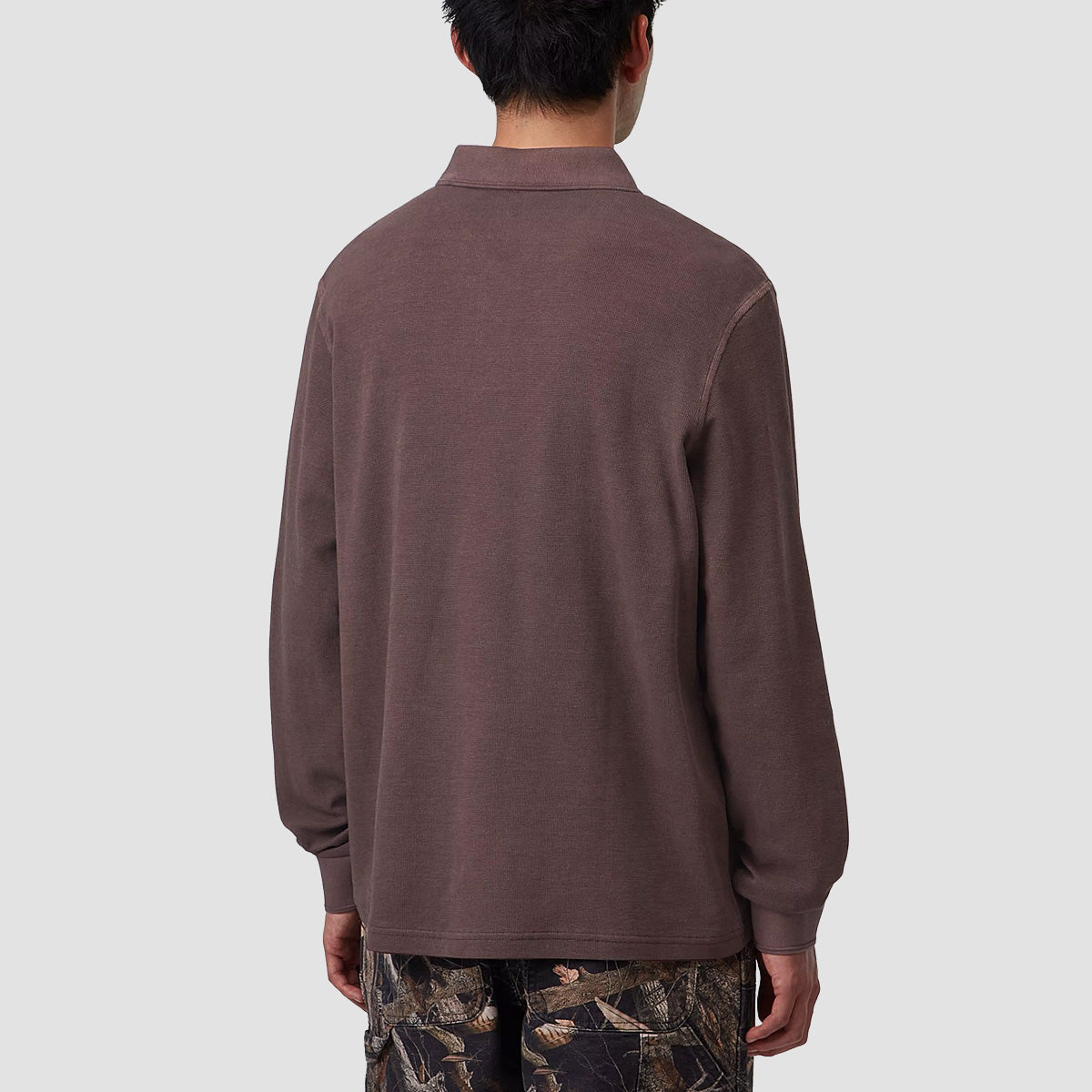 Carhartt WIP Waffle Rugby Longsleeve Shirt Palisander Garment Dyed